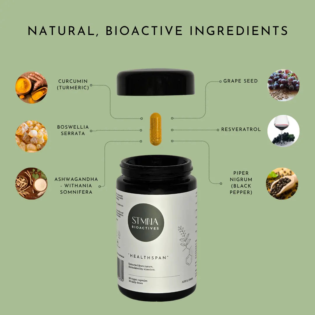 STMNA Bioactives - Healthspan Supplement - Refillable Jar (60 capsules) Stmna
